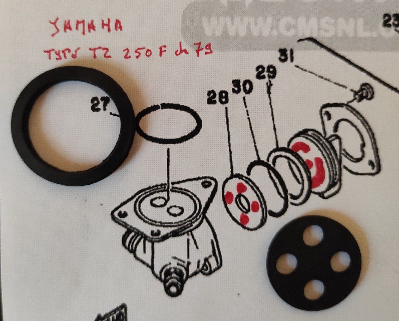 Joint De Base De Cylindre 0.50mm Pour Yamaha TZ250 1991-1999 - Neuf