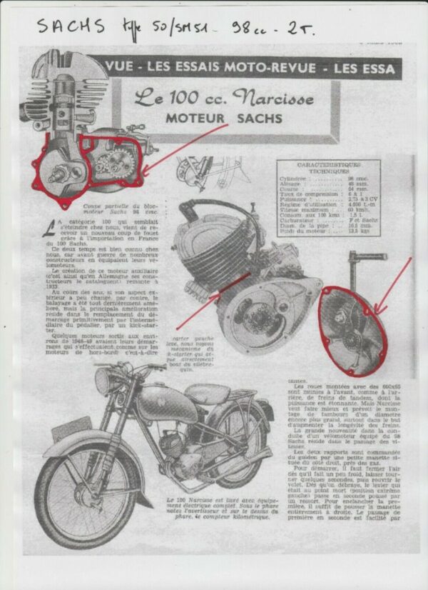 SACHS 100 Narcisse 98 cc 2 Temps