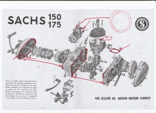 Sachs 150 175 SM 51 pochette de joints