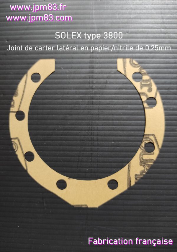 Joint de carter latéral SOLEX type 3800