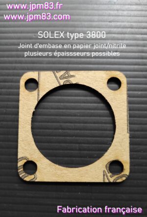 Joint d'embase papier nitrile SOLEX type 3800 différentes épaisseurs