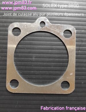 Joint de culasse aluminium SOLEX type 3800 ép 0.6 ou 1 mm